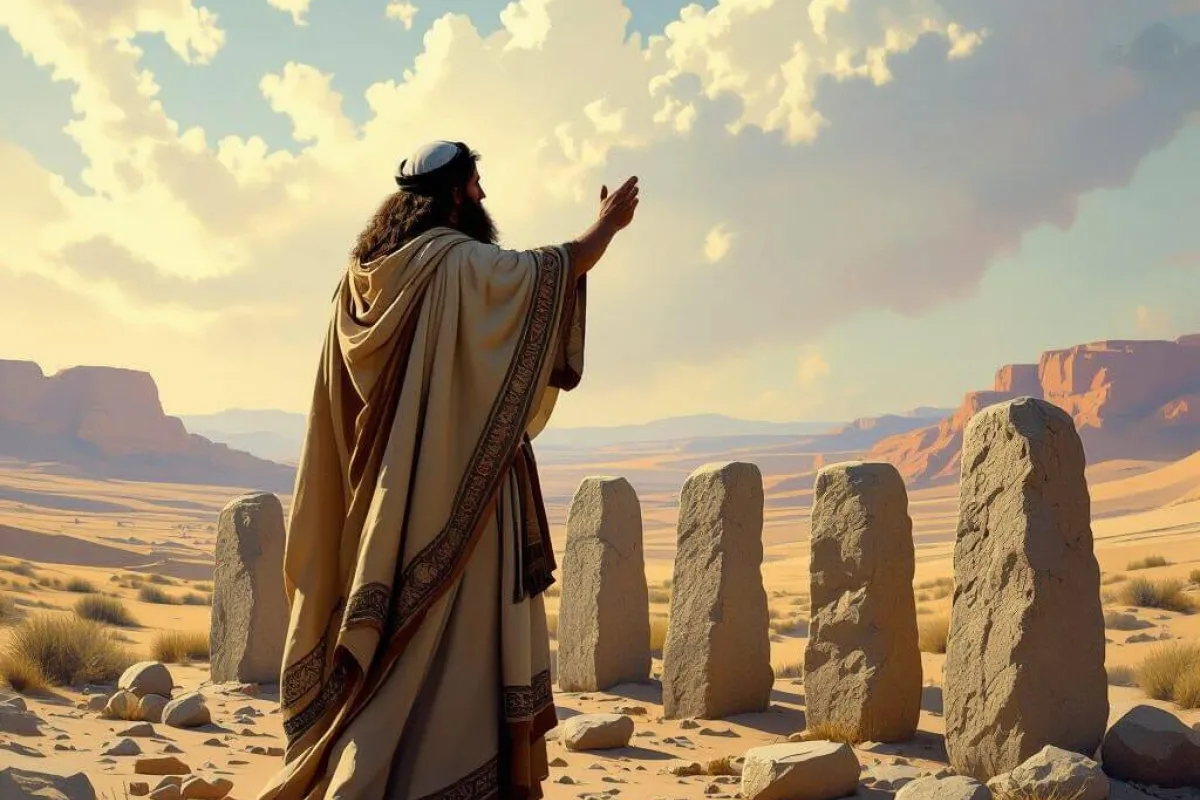 Moses Erecting 12 stone pillars