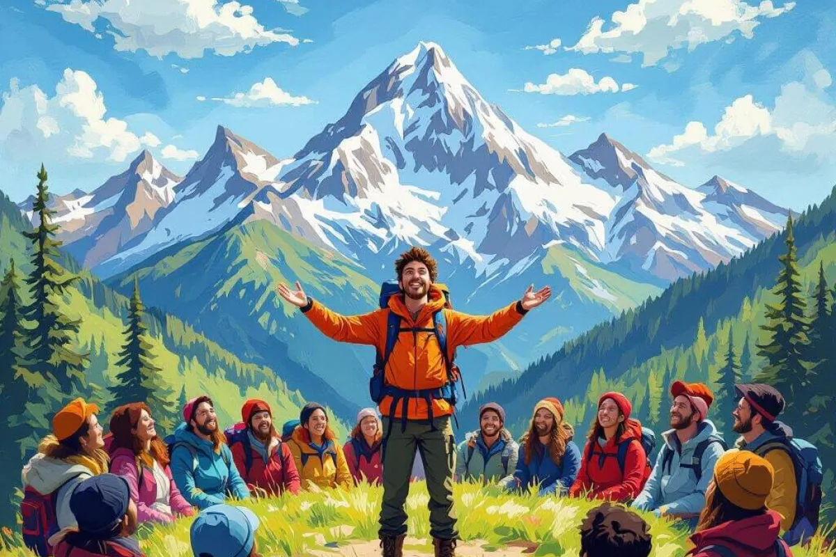 Look skyward with people