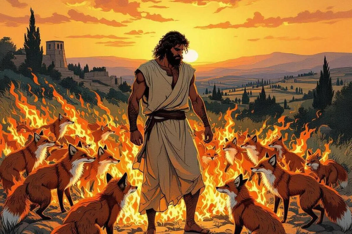 Sampson foxes on fire