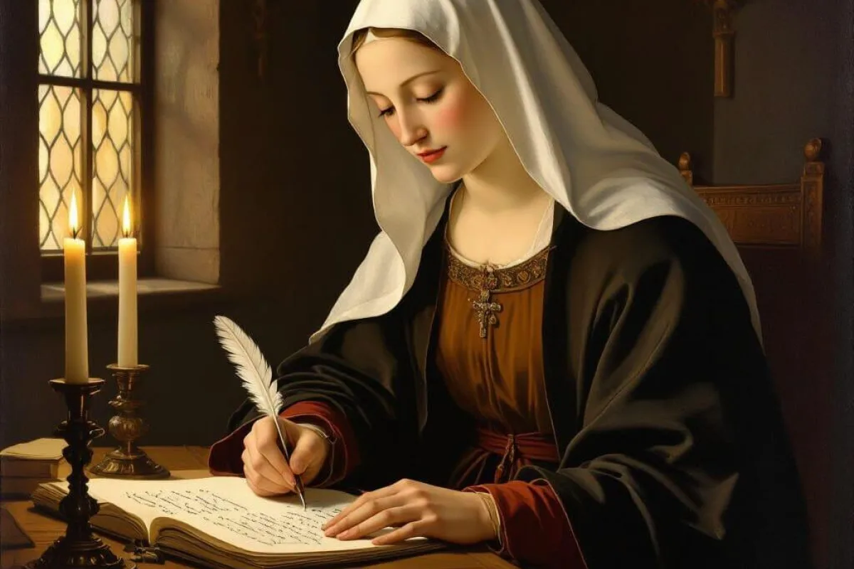 St Catherine of Siena writing a letter