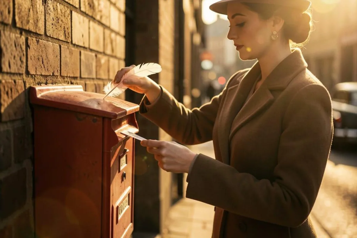 White feather in letterbox
