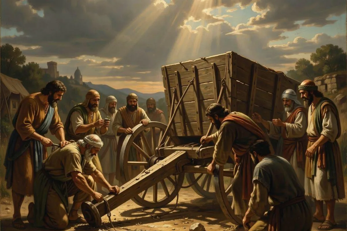 Fixing Axle on biblical cart