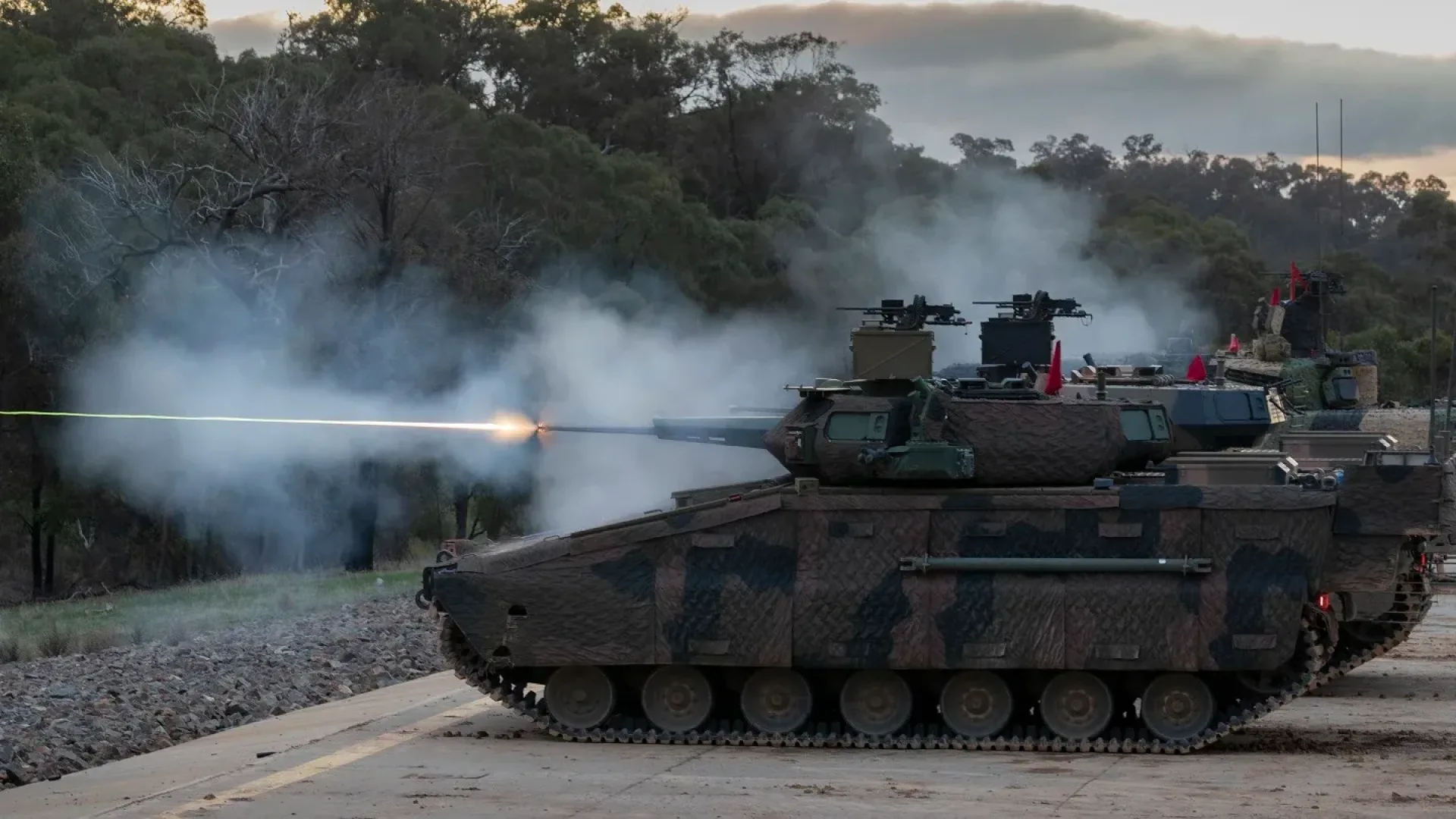 AS21 Redback IFV firing guns