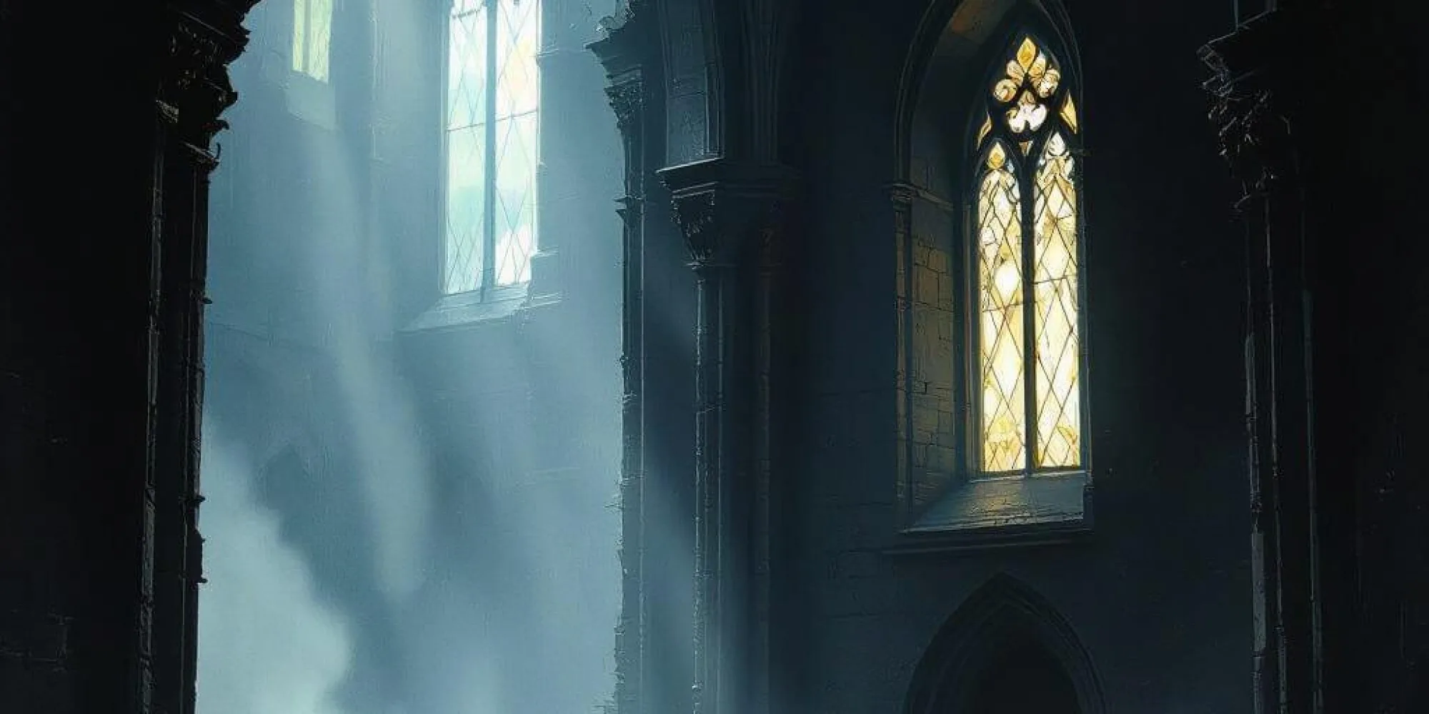 Light through derelict cathederal