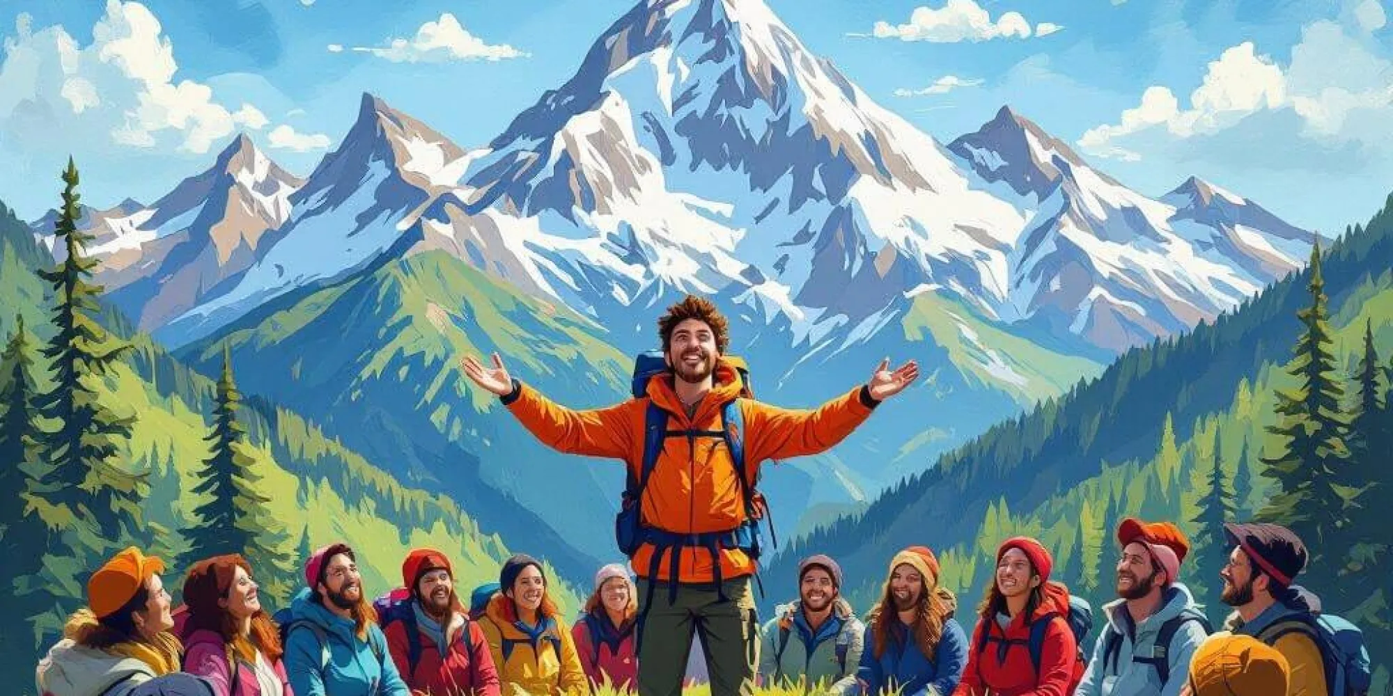 Look skyward with people