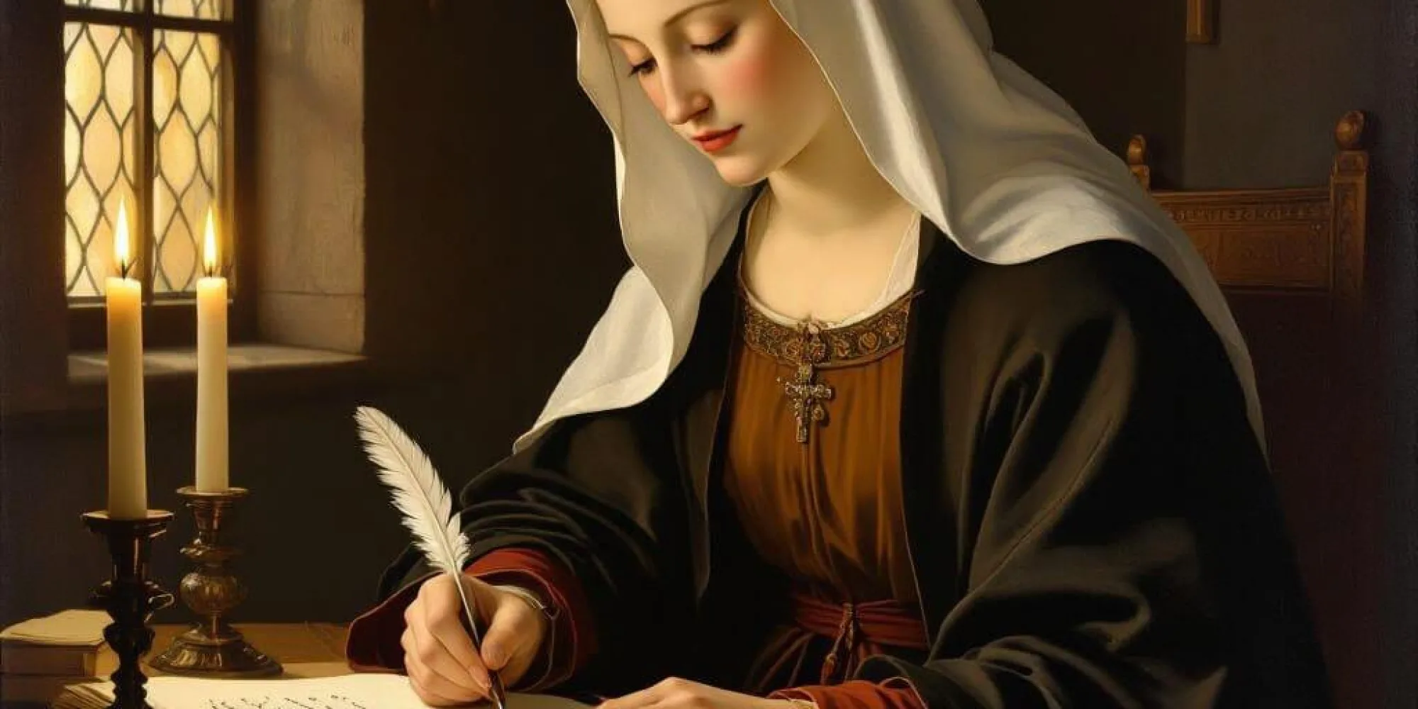 St Catherine of Siena writing a letter