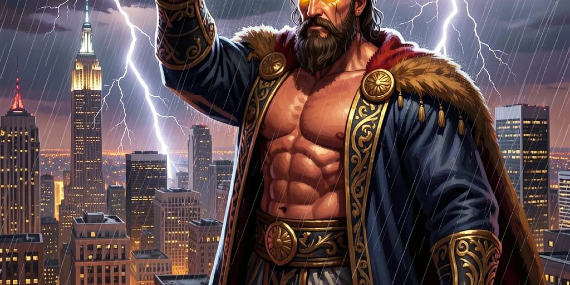 A demi god serving a handburger in NY