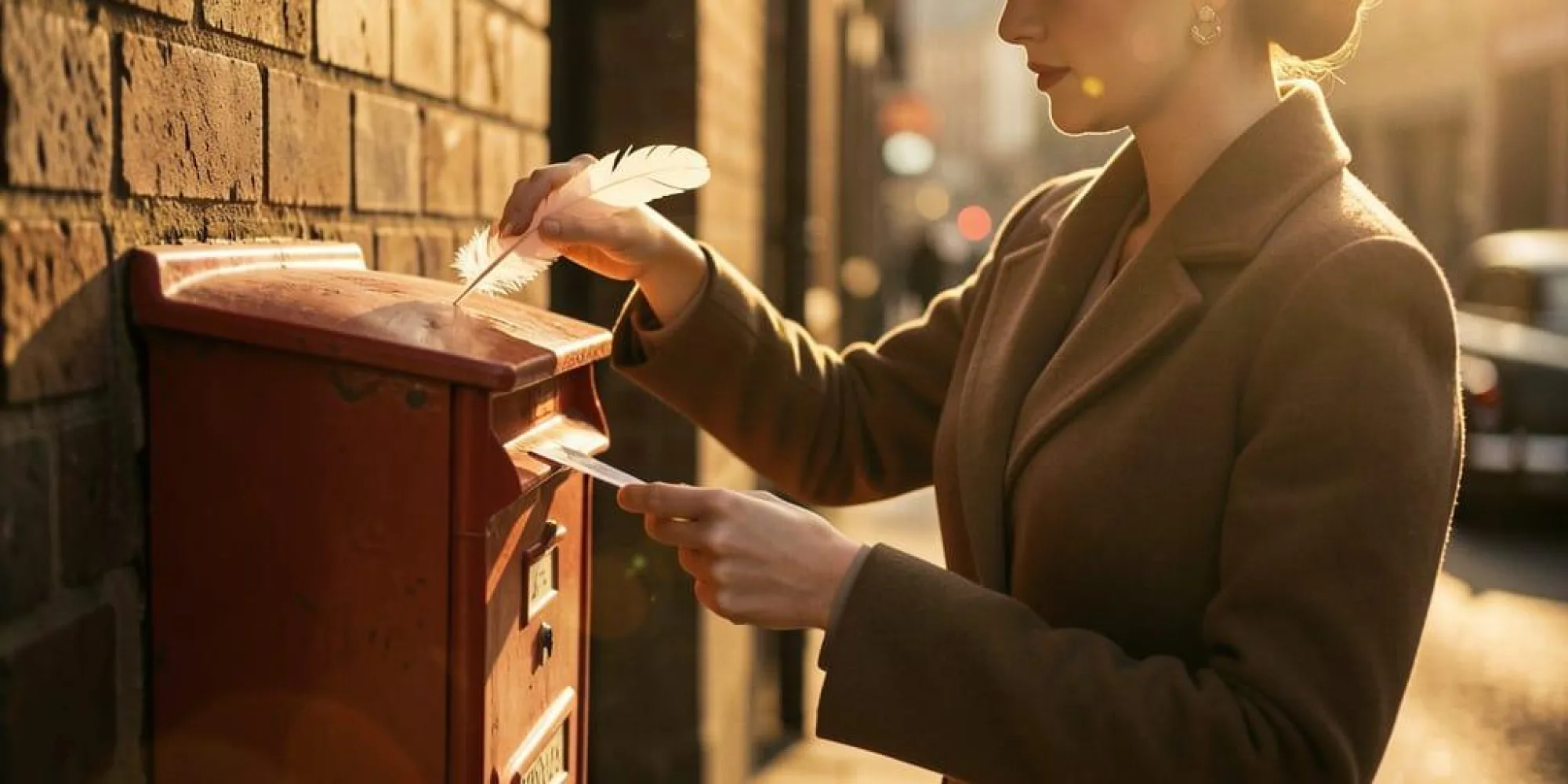 White feather in letterbox