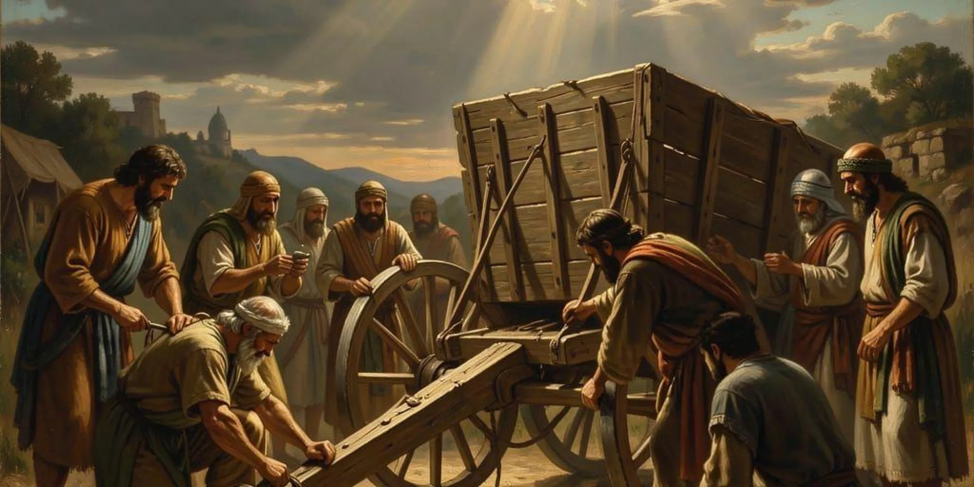 Fixing Axle on biblical cart