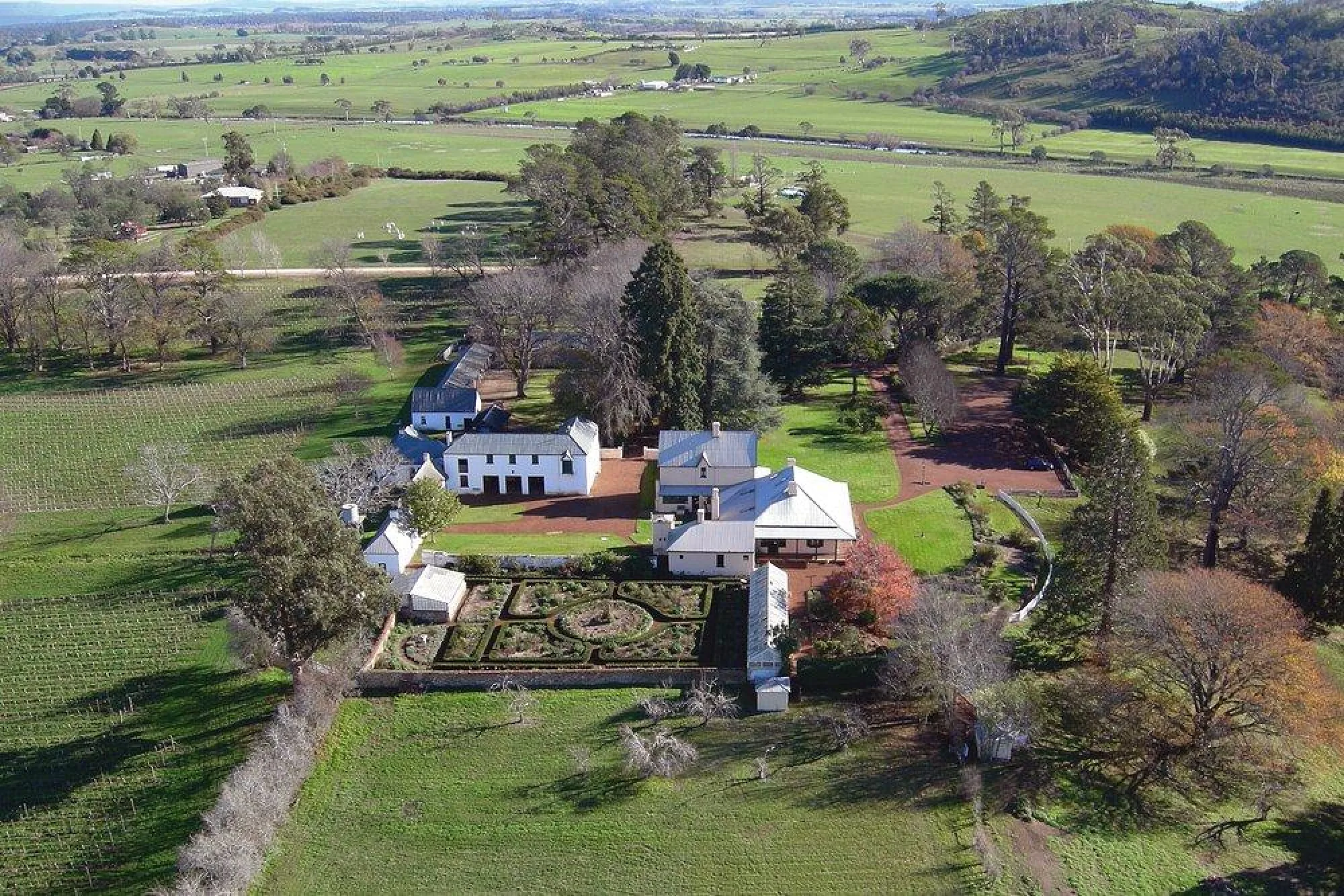 Aerial View of Entally House Estate Hadspen Foundation