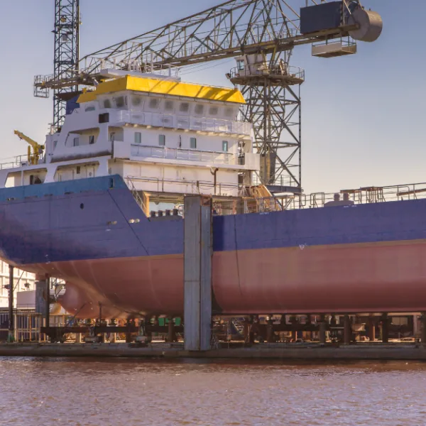 AJL Marine ship in dry dock